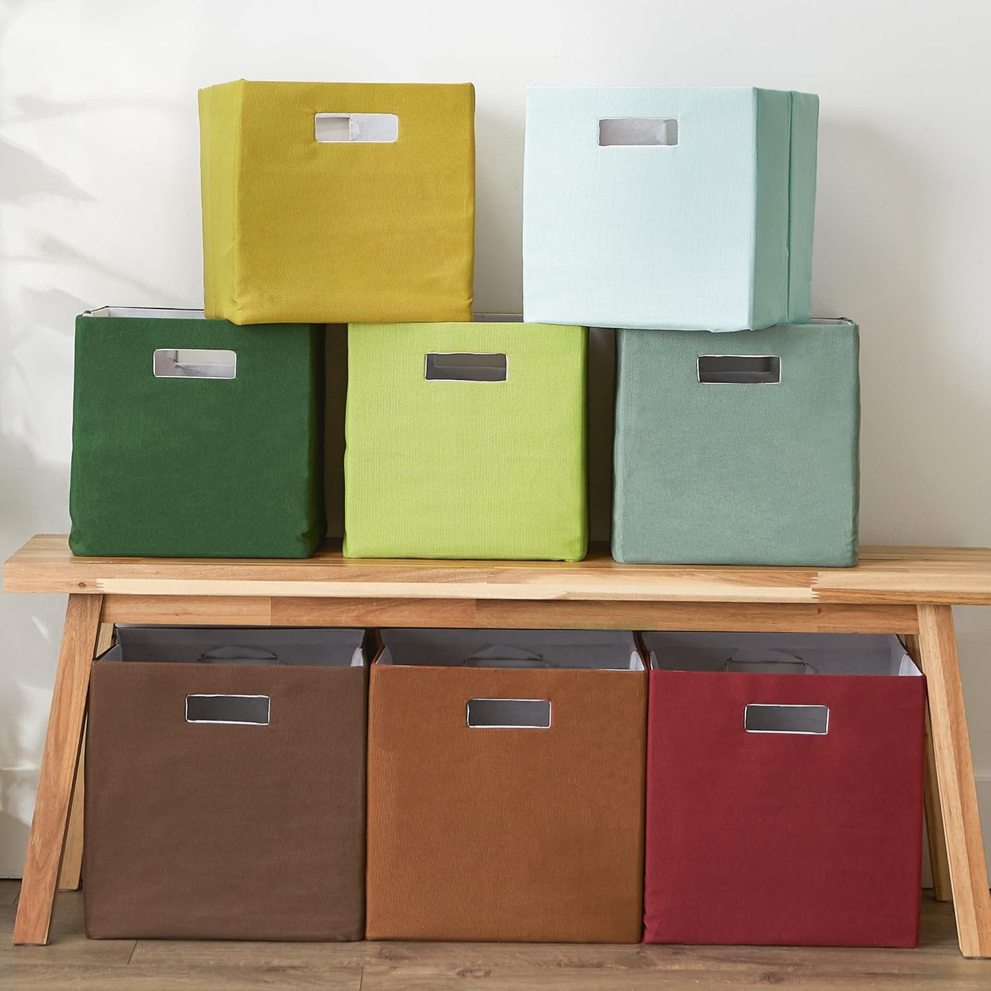13x13x13, DII Collapsible Polyester Storage Cube, Solid, Lightweight and Durable, Large Square, Cinnamon