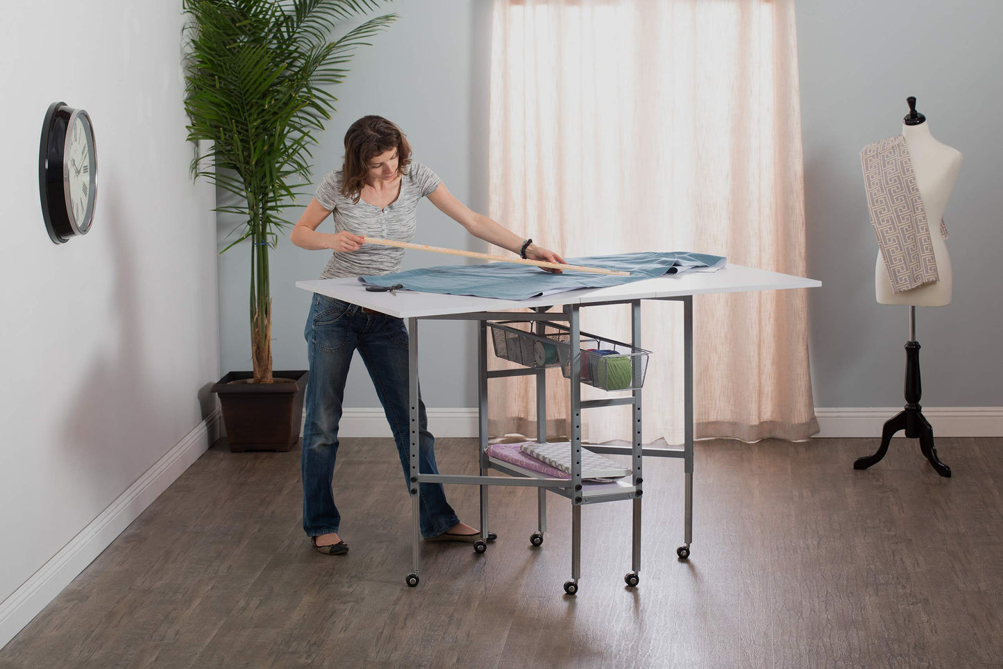 Studio Designs Sew Ready Hobby and Cutting Craft Desk Table with Storage Drawers
