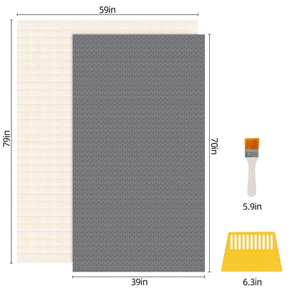 79"x59" Tufting Cloth with Yellow Marked Lines for Rug Tufting, 70"x39" Non-Slip Backing Felt Cloth for Tufted Rugs, Monk Cloth Rug Tufting Kit for Tufting Gun, Punch Needle, Rug Hooking