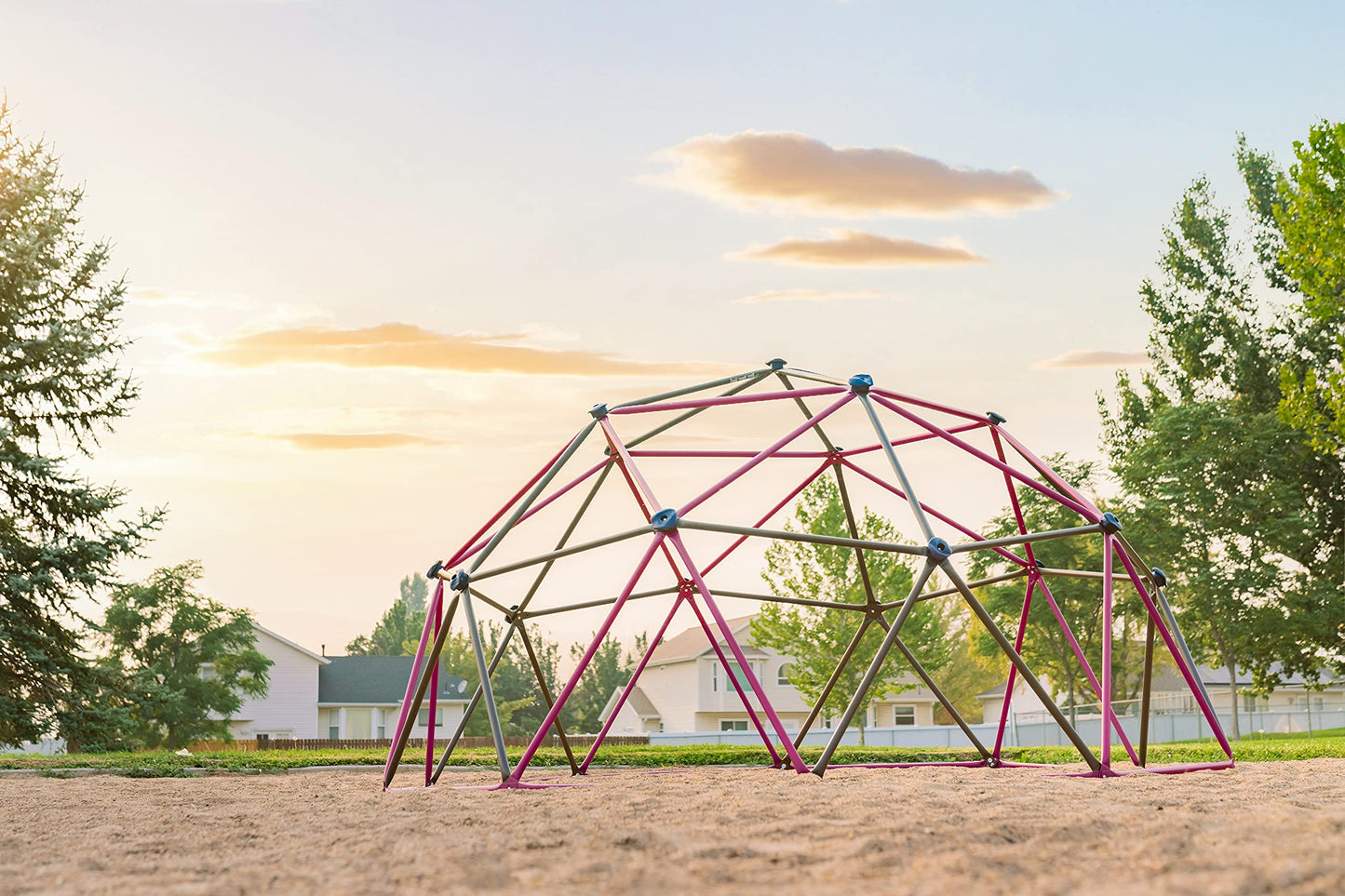 Lifetime 91088 Geometric Dome Climber Jungle Gym, 5.5' High x 11' Wide, Berry & Brown, 66-Inch