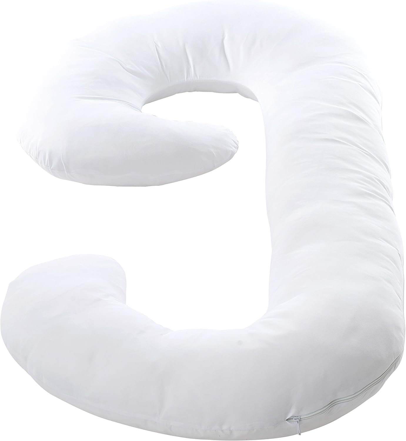 Cheer Collection J Shaped Pillowcase - Soft Microfiber White Cover