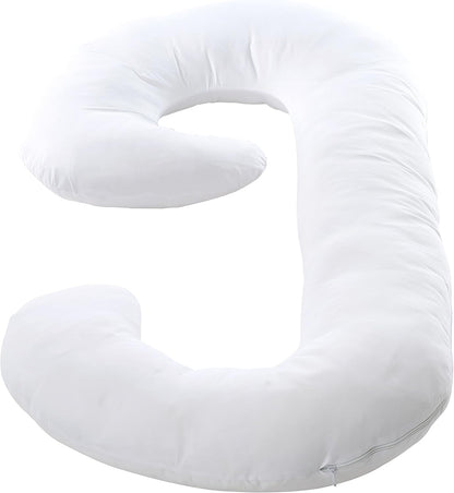 Cheer Collection J Shaped Pillowcase - Soft Microfiber White Cover