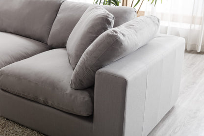 Roundhill Furniture Rivas Contemporary Feather Fill 4-Piece Modular Sectional Sofa, Graphite