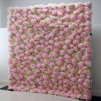 JIIPOREGJ Handmade Pink Hydrangea Rose Wall Large Artificial Flower Wall Backdrop Panels,Rose Wedding Backdrop 3D Floral Wall Fabric Flower Wall for Party Baby Shower Br,One Color,1m*1m/3.28 * 3.28FT