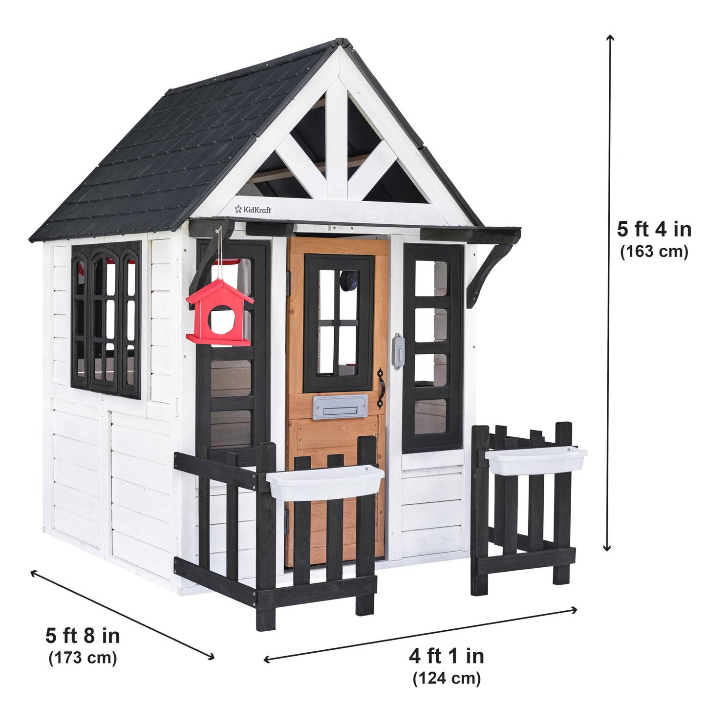 KidKraft Riverscape Wooden Playhouse with Working Doorbell, Fence, Kitchen and Pet Door