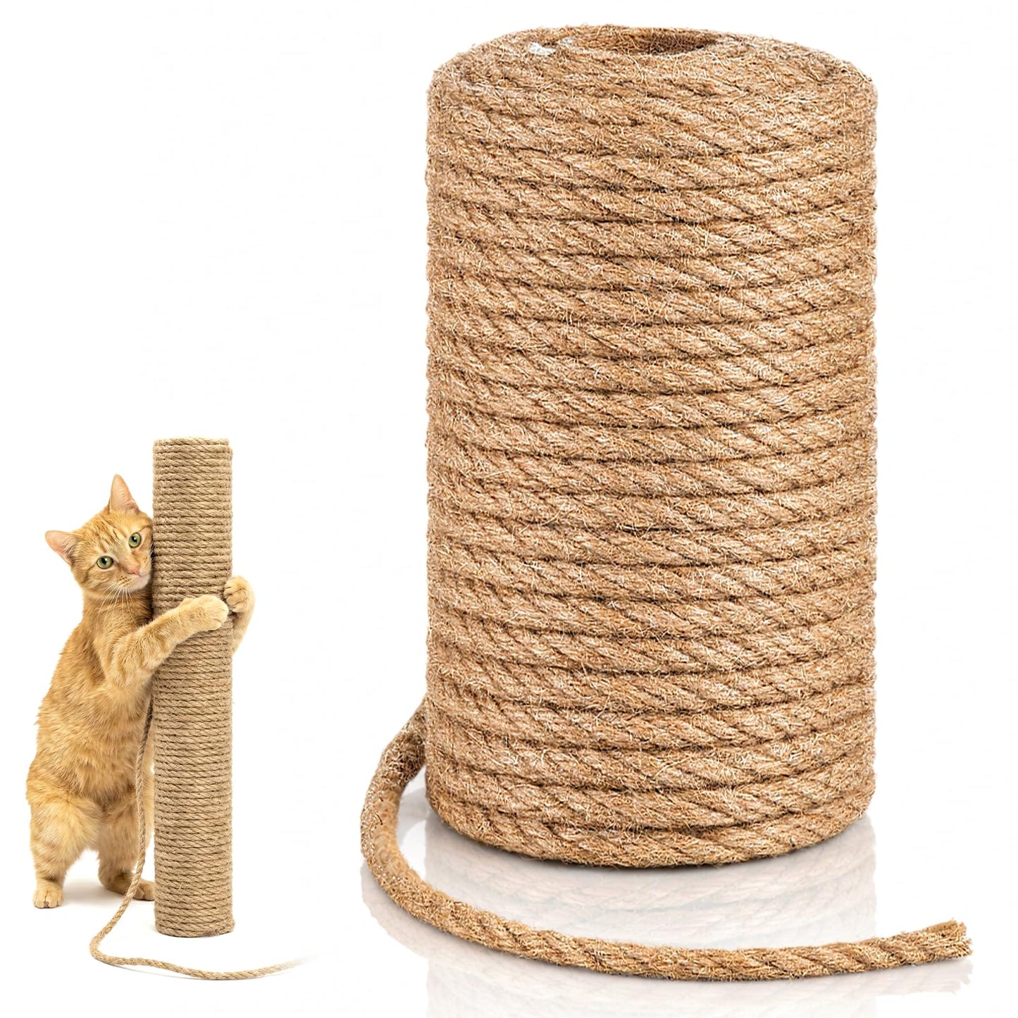 AOZUO Natural Jute Rope, 1/2 Inch x 100 Ft Twisted Thick Twine Rope Strong and Durable Jute String Roll for Crafts Landscaping Gardening Home Decor DIY Projects