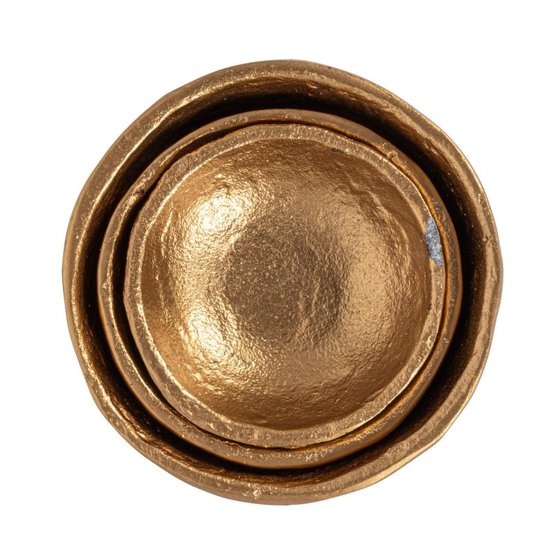 Gold Decorative Cast Aluminum Bowls (Set of 3 Sizes)