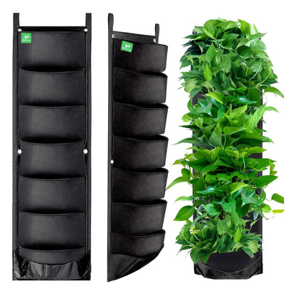 Meiwo New Upgraded Deeper and Bigger 7 Pocket Hanging Vertical Garden Wall Planter For Yard Garden Home Decoration