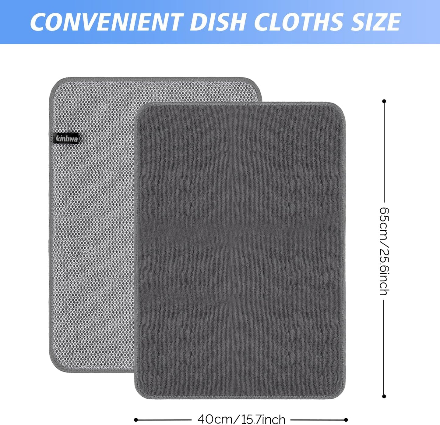 15inchx25inch 6pack) KinHwa Kitchen Washcloths for Dishes Absorbent Microfiber Dish Cloths Dish Towels for Kitchen