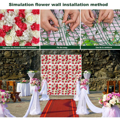 JIIPOREGJ Artificial Flower Wall Panel,3D Flower Wall Décor Backdrop for Wedding Background Party Panels Decoration,35 * 35Cm,20pcs