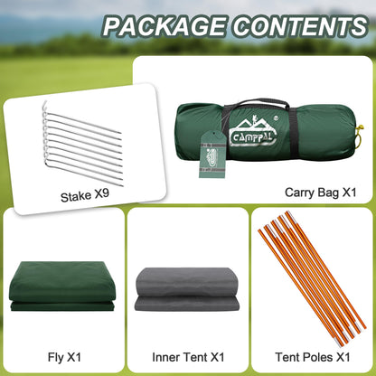 camppal 1 Person Tent for Camping Hiking Mountain Hunting Backpacking Tents 4 Season Resistance to Windproof Rainproof and Waterproof