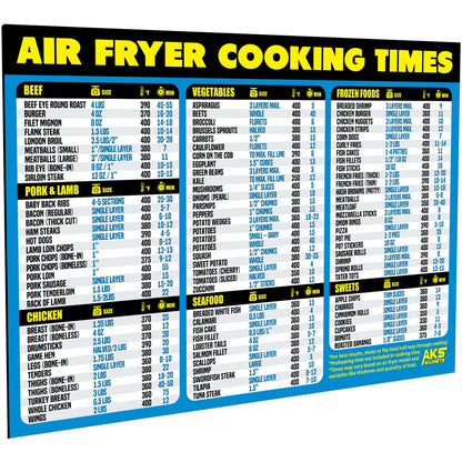 Air Fryer Magnetic Cheat Sheet - Large Print Easy to Read Airfryer Accessory - Air Fryer Cooking Times Chart Magnet, Airfry Cookbook Guide, Kitchen Cheat Sheet, Airfryer Oven Accessories 2025 (Red)