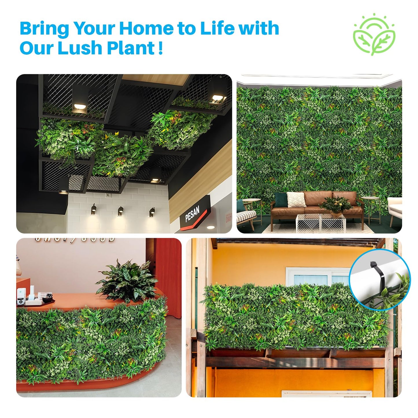 Patio Artificial Grass Wall Panels 20" x 20" (18Set-54Pc) Greenery Backdrop Faux Green Wall Flower Decor Fake Boxwood Panel for Interior Wedding Party Photo Background Outdoor Garden Fence