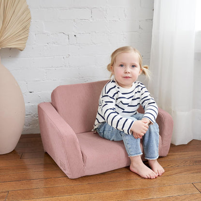 2 1 ZICOTO Comfy Kids Chair for Toddler - Stylish in Lounger Made of Memory Foam Easily Unfolds Into a Soft Baby Couch
