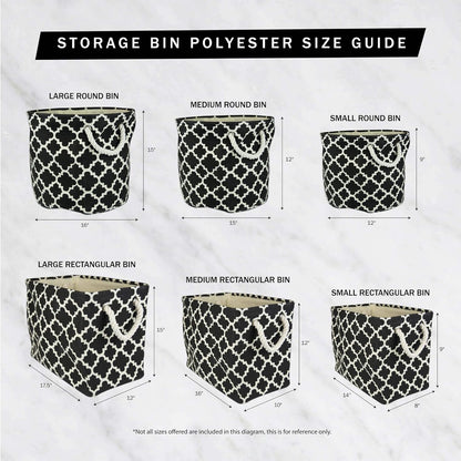 DII Polyester Container with Handles - Lattice Storage Bin, Medium, Bright Green