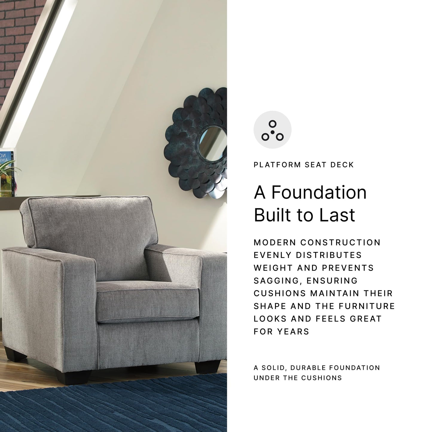 Signature Design by Ashley Altari Modern Chair, Light Gray