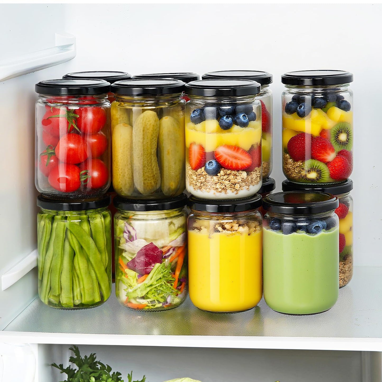 12oz Glass Jars with Lids, 20 Pcs Empty Candle Jars for Making Candle, Mason Canning Jars for Spice, Jam, Liquid, Baby Food Storage, Meal Prep, Craft, DIY Gift, Sample Container, Dishwasher Safe