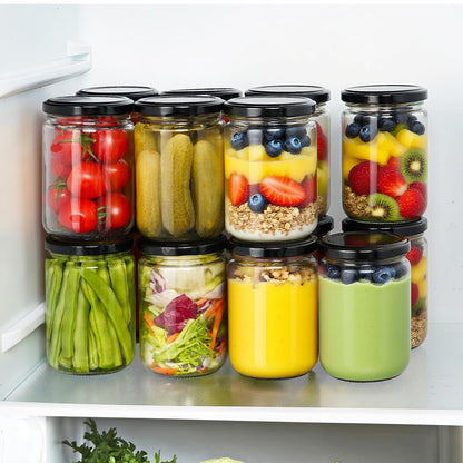 12oz Glass Jars with Lids, 20 Pcs Empty Candle Jars for Making Candle, Mason Canning Jars for Spice, Jam, Liquid, Baby Food Storage, Meal Prep, Craft, DIY Gift, Sample Container, Dishwasher Safe