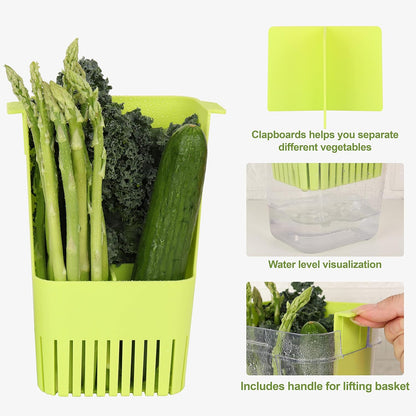 2 Pack 3 LUVCOSY Herb Keeper, BPA-Free Plastic Herb Saver with an Inner Basket for Cilantro, Mint, Parsley