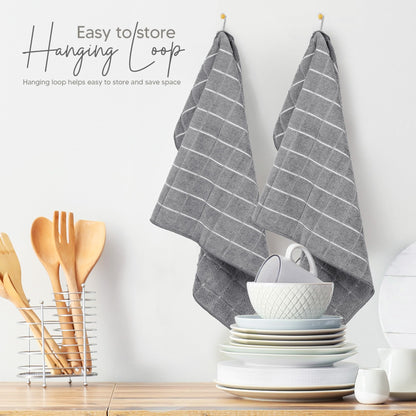Utopia Towels - Microfiber Kitchen Towels, Super Absorbent 18 x 26 Inches, Durable, Soft, and Lint Free Dish Towels, Ideal for Cleaning Dishes, Pans, and Kitchen Appliance (8 Pack, Grey)
