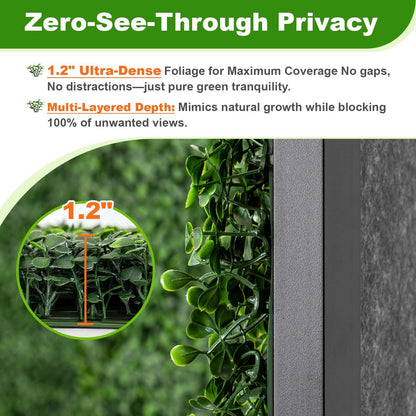 Artigwall 5 Panel Boxwood Backdrop, Room Divider with Artificial Hedge, Foldable Freestanding Privacy Screen, Faux Greenery Wall Partition for Home Office, Indoor & Outdoor Decorative Screen