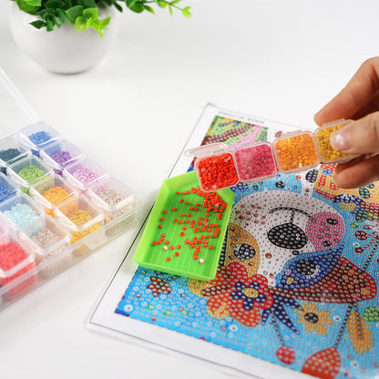 CGCG 5pcs 28 Grids Plastic Organizer case Portable Storage Organizer Containers for Diamond Art, Bead, Diamond Painting