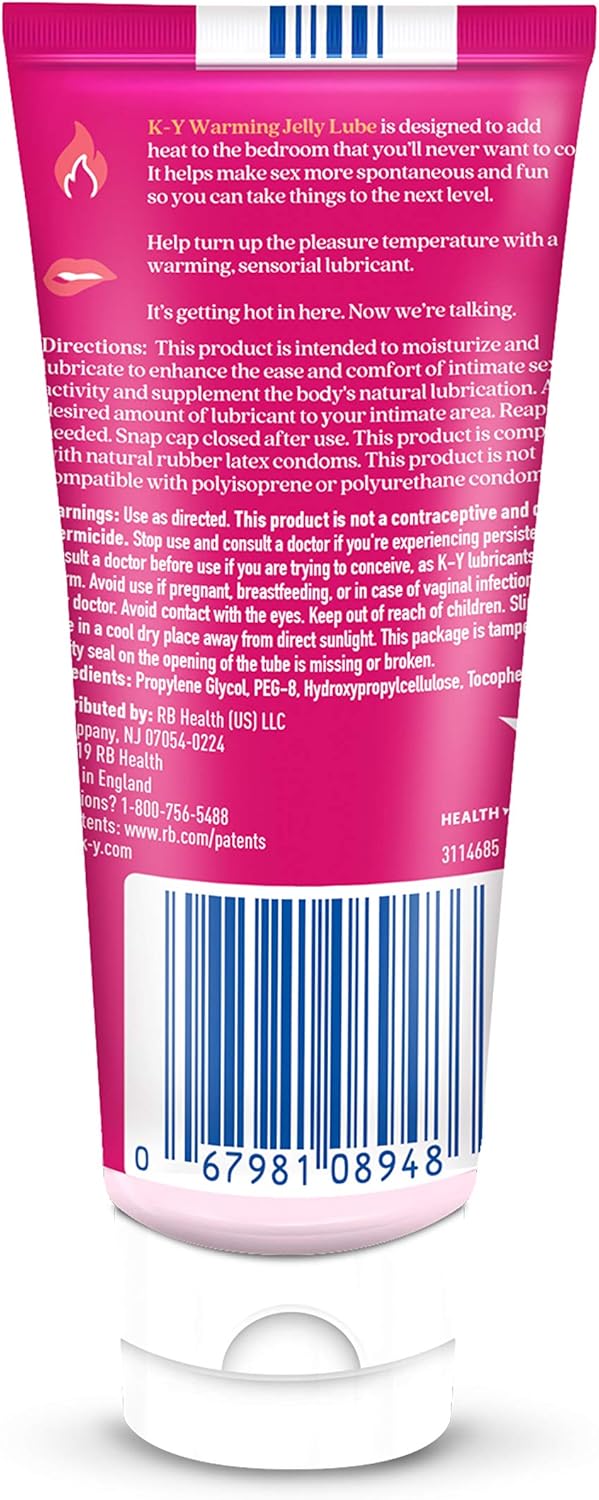 5 K-Y Warming Jelly Personal Lubricant Tube, Ounce
