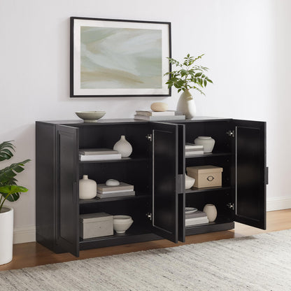 Crosley Furniture Essen Modern Sideboard Buffet Cabinet with Storage, TV Stand, Credenza, Black