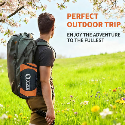 QEZER Down Sleeping Bag for Adults 600 Fill Power, Cold Weather Compact Ultralight All Seasons Sleeping Bag for Backpacking, Camping, Hiking