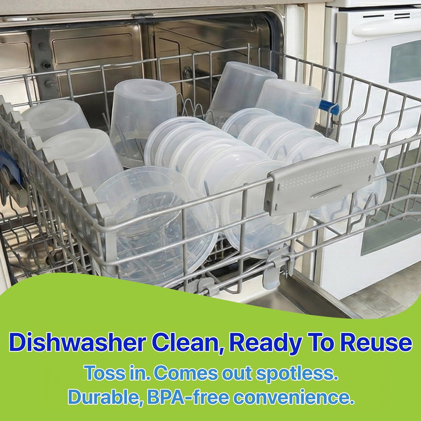 Pokanic Food Storage Containers [10 Set] x [8 oz] Plastic Deli Containers with Lids Slime Soup Meal Prep Containers | BPA Free | Stackable | Leakproof | Microwave/Dishwasher/Freezer (10 Set, 8 oz)
