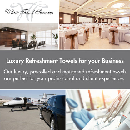 White Towel Services 10" x 10" in Moist Cotton Towel Individually Wrapped - Lemon Scent (Case of 50) - Single-Use Oshibori Style Cotton Hospitality Towels