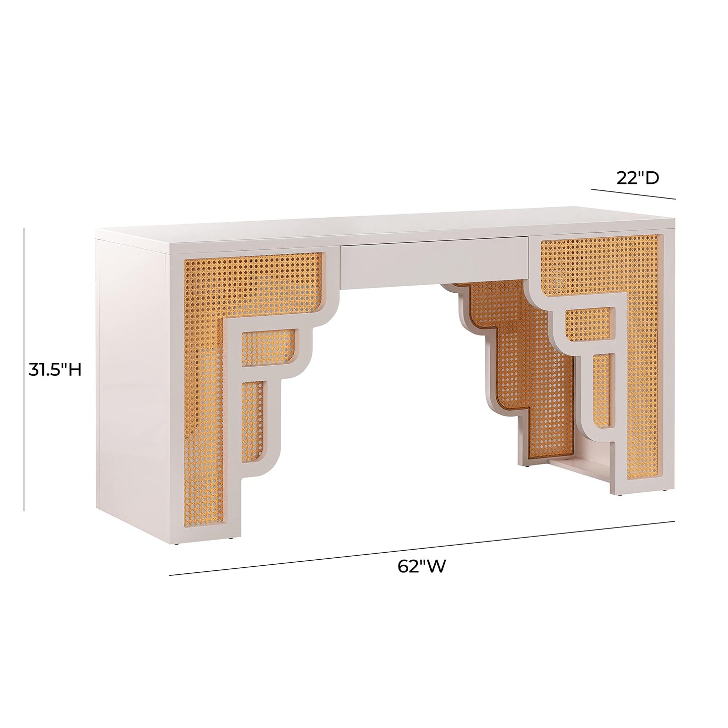 Tov Furniture Suzie Rattan Executive Desk (Cream)