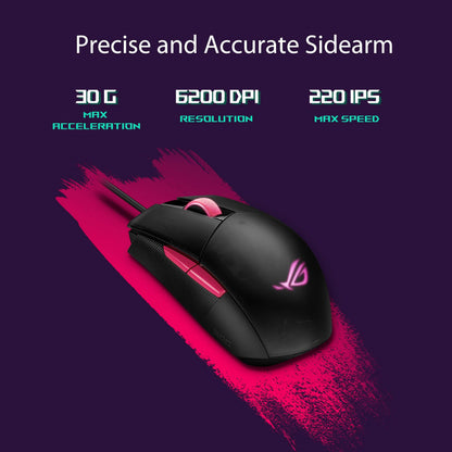 ASUS ROG Strix Impact III Wireless Gaming Mouse, 57 G Lightweight, 36K DPI Sensor, Bluetooth & 2,4GHz RF, ROG SpeedNova, Up to 618hrs Battery Life, Replaceable Switches, ROG Omni Receiver, Black