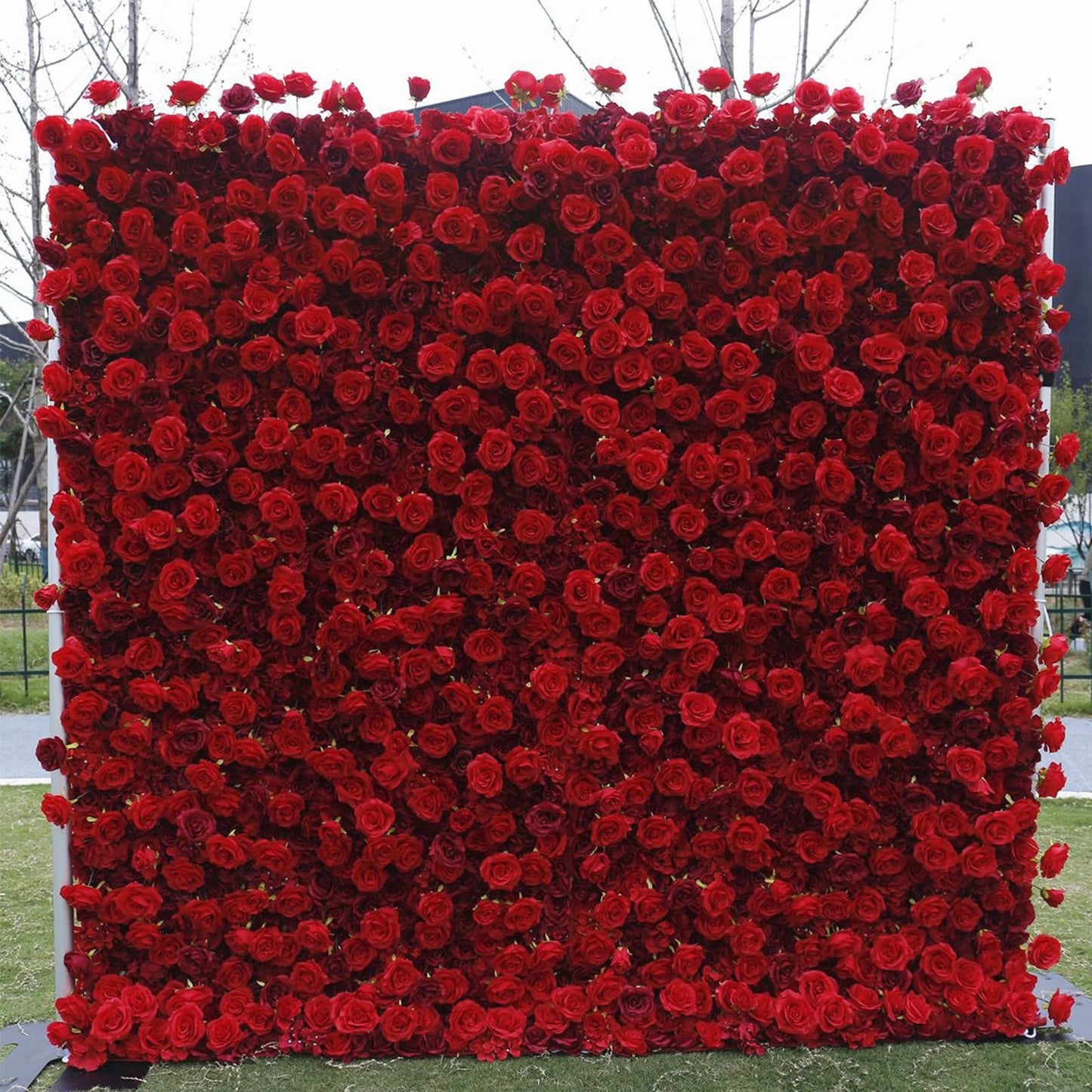 Somsiwey Artificial Flower Wall Panels, Elegant 5D Silk Rose Peony Flower Wall Backdrop Fake Flowers Wall Panel for Party Wedding Baby Bridal Shower Event Photo DIY