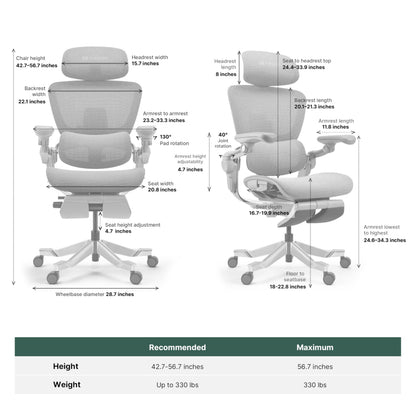HINOMI H2 Pro Premium Ergonomic Office Chair - Comfy Home Office Desk Computer Chair with Adjustable Back Support, Swivel Wheels, Flip-up Arms, Comfortable Mesh Seat for Desk Work (Gray)