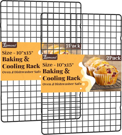 Cooling Racks - 2 PCS 10" x 15" Grid Wire Baking Rack | Dishwasher Safe for Cooking & Baking
