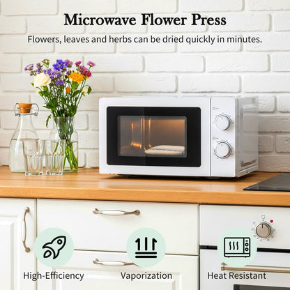 Aboofx Microwave Flower Press Kit, 6.3" Quick Drying Pressed Flower Art Kit with Washable Cloth, Vibrant Color Rentention, Resuable Flower Preservation Kit for DIY Flower Art, Gift for Nature Lover