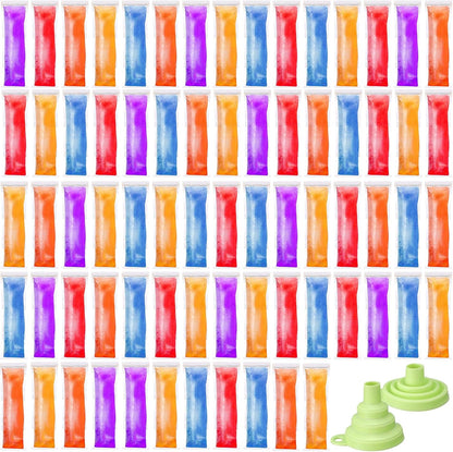450 1 (3 10 Inch) Hoolerry Pcs Disposable Ice Mold Bags with Silicone Funnel Freezer Tubes with Zip Seals Candy Ice