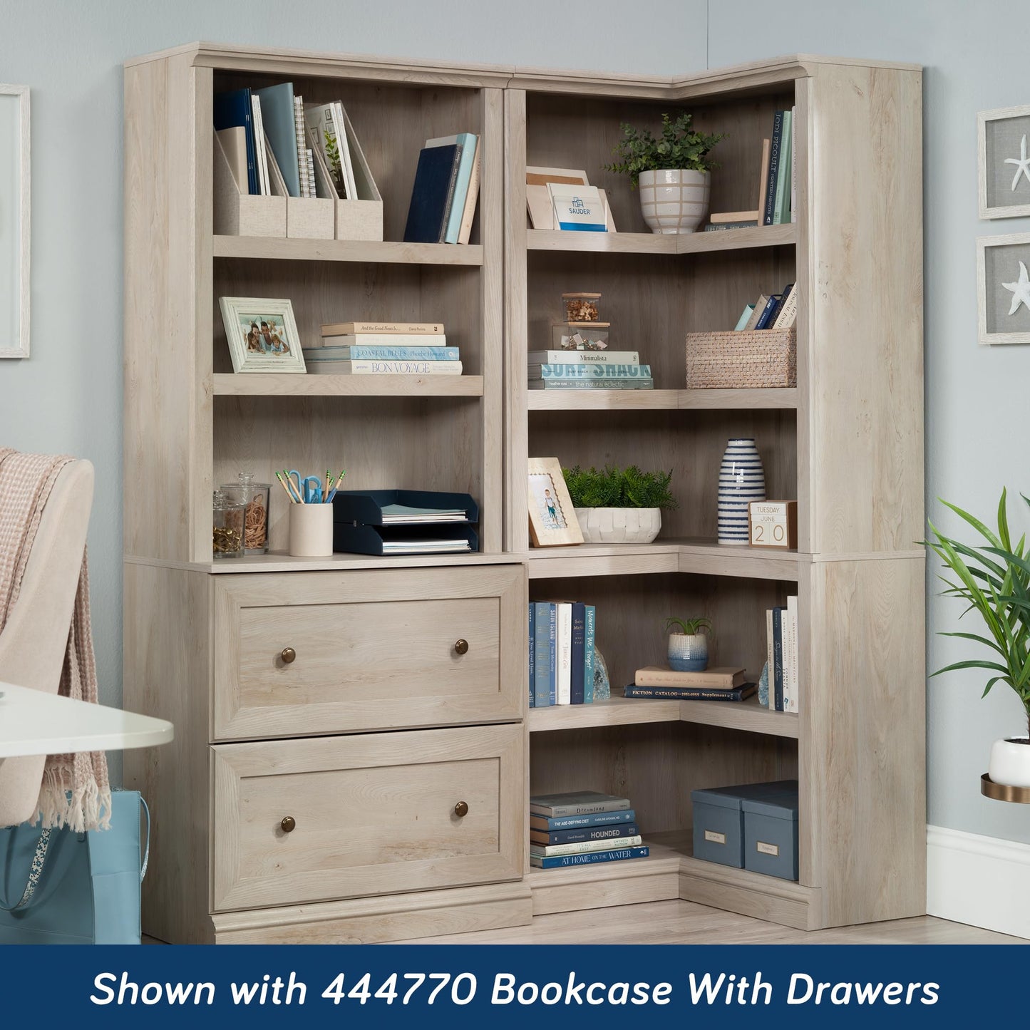 Sauder Miscellaneous Storage Bookcase, in a Chalked Chestnut Finish