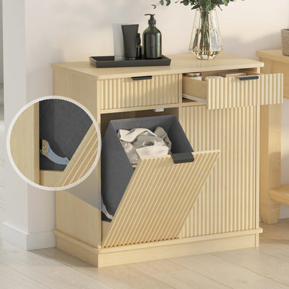 Mepplzian Natural Double Tilt Out Laundry Hamper Cabinet Laundry Basket Cabinet Hidden Laundry Hamper with 2 Drawers & 2 Baskets for Bathroom Bedroom,30x30x16in