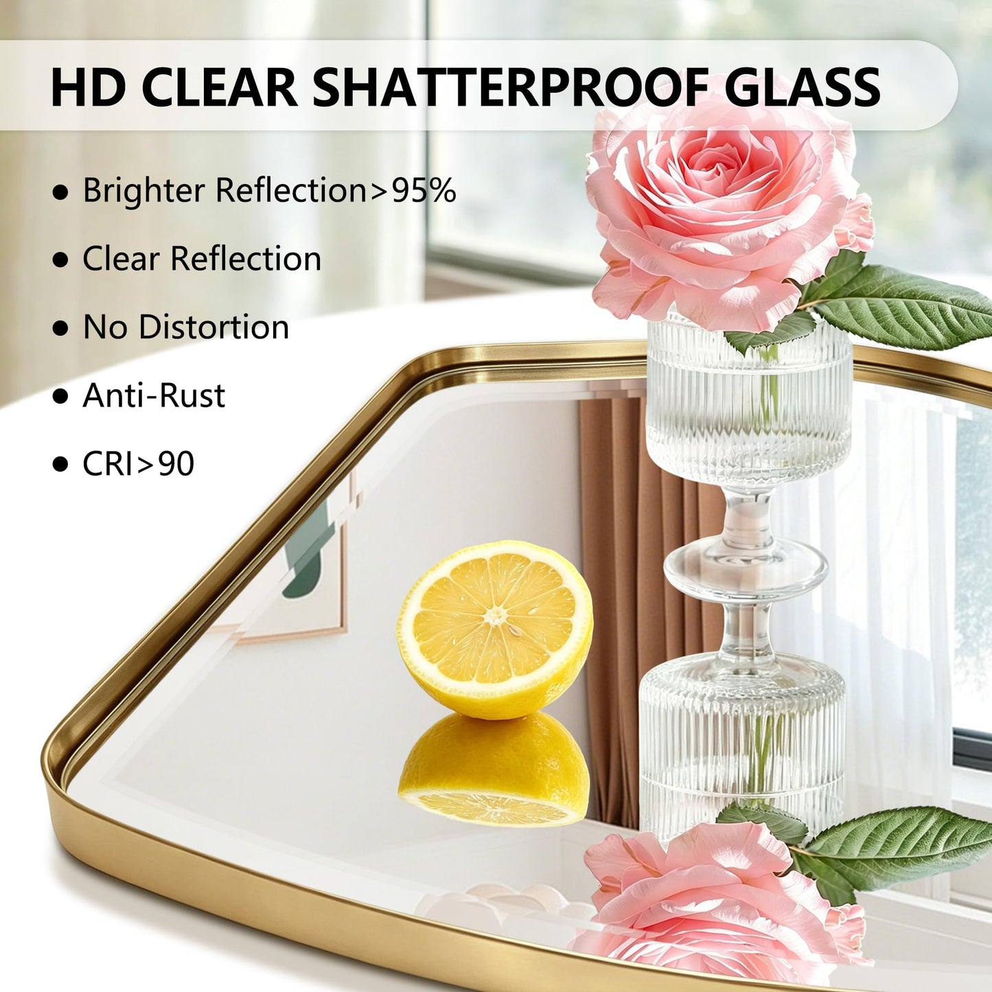 POZINO Irregular Beveled Mirror Full Length, 66.8"x33.5" Asymmetrical Aesthetic Wall Mirror with Metal Frame, Premium Organic Floor Mirrors for Living Room Entryway Cloakroom, Leaning/Wall-Mount