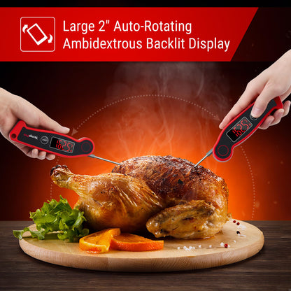 TempPro TP19 Waterproof Digital Meat Thermometer for Grilling with Ambidextrous Backlit & Thermocouple Instant Read Kitchen Cooking Food Thermometer for Candy Oil BBQ Smoker (Previously ThermoPro)