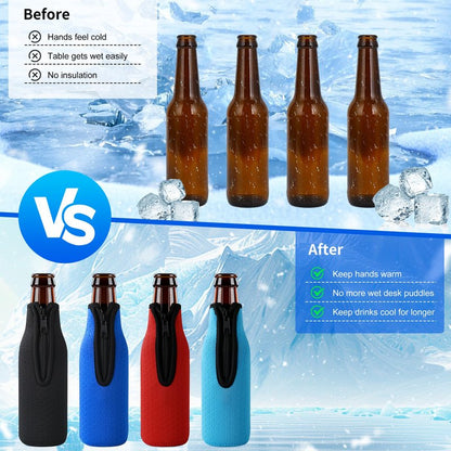Xumbtvs 4 Pcs Beer Bottle sleeves, Non-slip Neoprene Insulated Beer Holder Cooler Cover for 12oz 330ml Bottle (Colorful1)