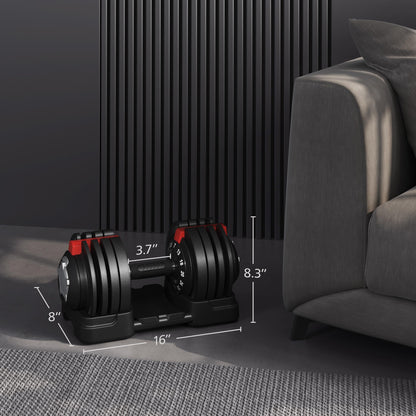 Yaheetech Adjustable Dumbbell Set 28/40/52.5/90LBS Adjustable Dumbbells Fast Adjust Dumbbell Weight Set with Anti-Slip Handle and Tray for Men/Women Home Gym Strength Training Equipment Single/Pair