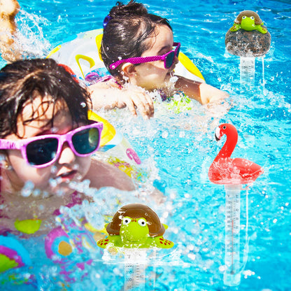 XY-WQ Floating Pool Thermometer, Large Size Easy Read for Water Temperature with String - Swimming Pools, Spas, Hot Tubs, Ponds (Flamingo)