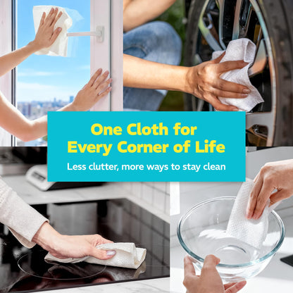 Befanty 90 Pack Plant-Based Microfiber Cleaning Cloth Rolls, Washable & Reusable Paper Towels for Kitchen, Ultra Absorbent, Scratch Free, Lint Free, Cleaning Supplies, 8.6" x 11.8" (2 Rolls)