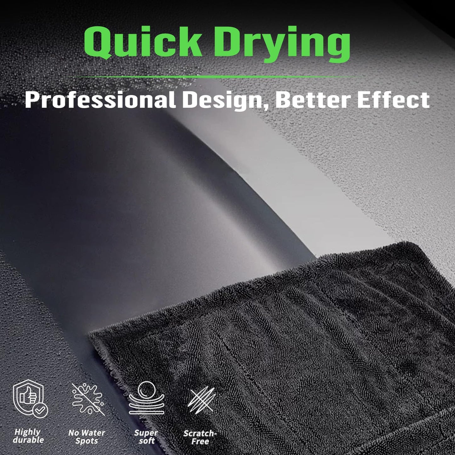 Deedlite Bath Wipes Shower Cleaning Cloths, Premium Car Drying Towel | Ultra Absorbent Twisted-Loop Design| Microfiber Towel for Car, Shower Cabin, Household