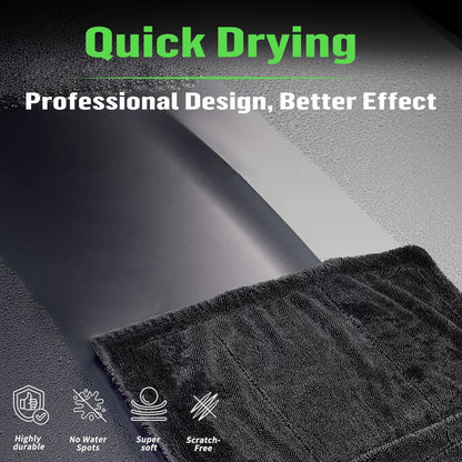 Deedlite Bath Wipes Shower Cleaning Cloths, Premium Car Drying Towel | Ultra Absorbent Twisted-Loop Design| Microfiber Towel for Car, Shower Cabin, Household