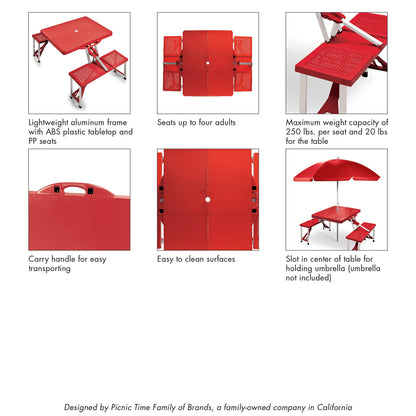 ONIVA - a Picnic Time brand - Folding Picnic Table - Camping Table - Outdoor Table with Umbrella Hole, (Royal Blue), 36.2" x 18" x 5.5"