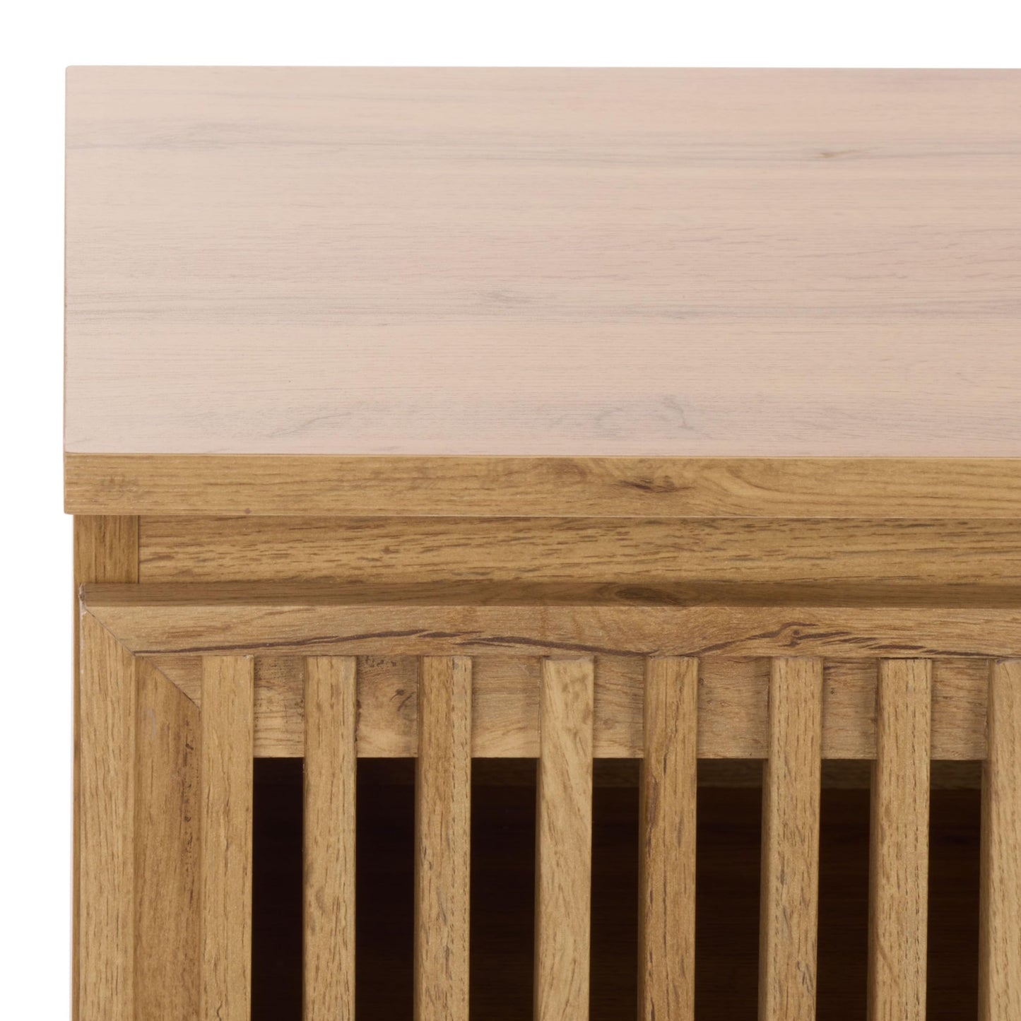 SAFAVIEH Quaid TV Stand for up to 65" Flatscreen, Oak Finish, 4 Doors, Entertainment Media Console (MED3103C)